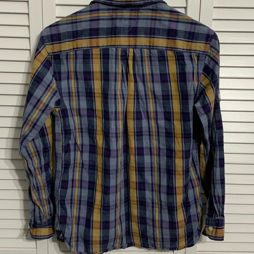 Tommy Hilfiger Long Sleeve Flannel Button Down Shirt Size 10/12 Large